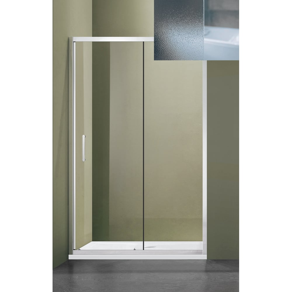 Изображение товара Душевое ограждение SANTREK AQUA Lea DF-1400-G-Chrome 1400x1850 мм прямое стекло грейп