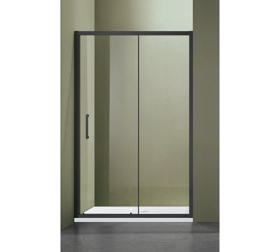 Изображение товара Душевое ограждение SANTREK AQUA Lea- DF-1200-C-Matt Black 1200х1850 мм, прямое, стекло прозрачное 5 мм, профиль чёрный 308514