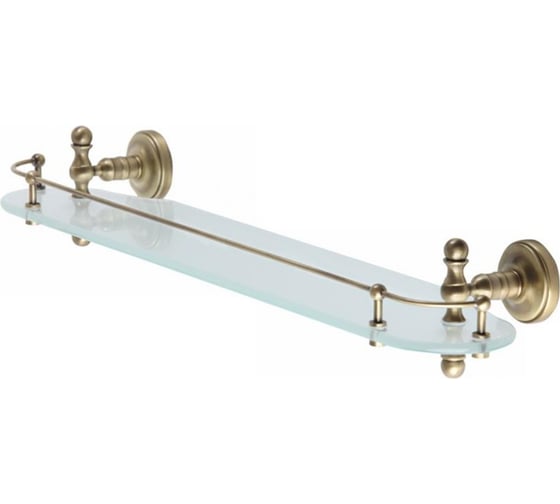 Изображение товара Полка c галереей Migliore MIRELLA L58 см, стекло матовое/бронза 17177