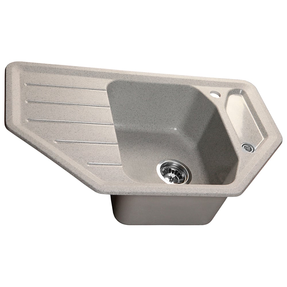 Изображение товара Угловая кухонная мойка из искусственного мрамора SANTREK AQUA ANGLE SA-A800 790х490 мм