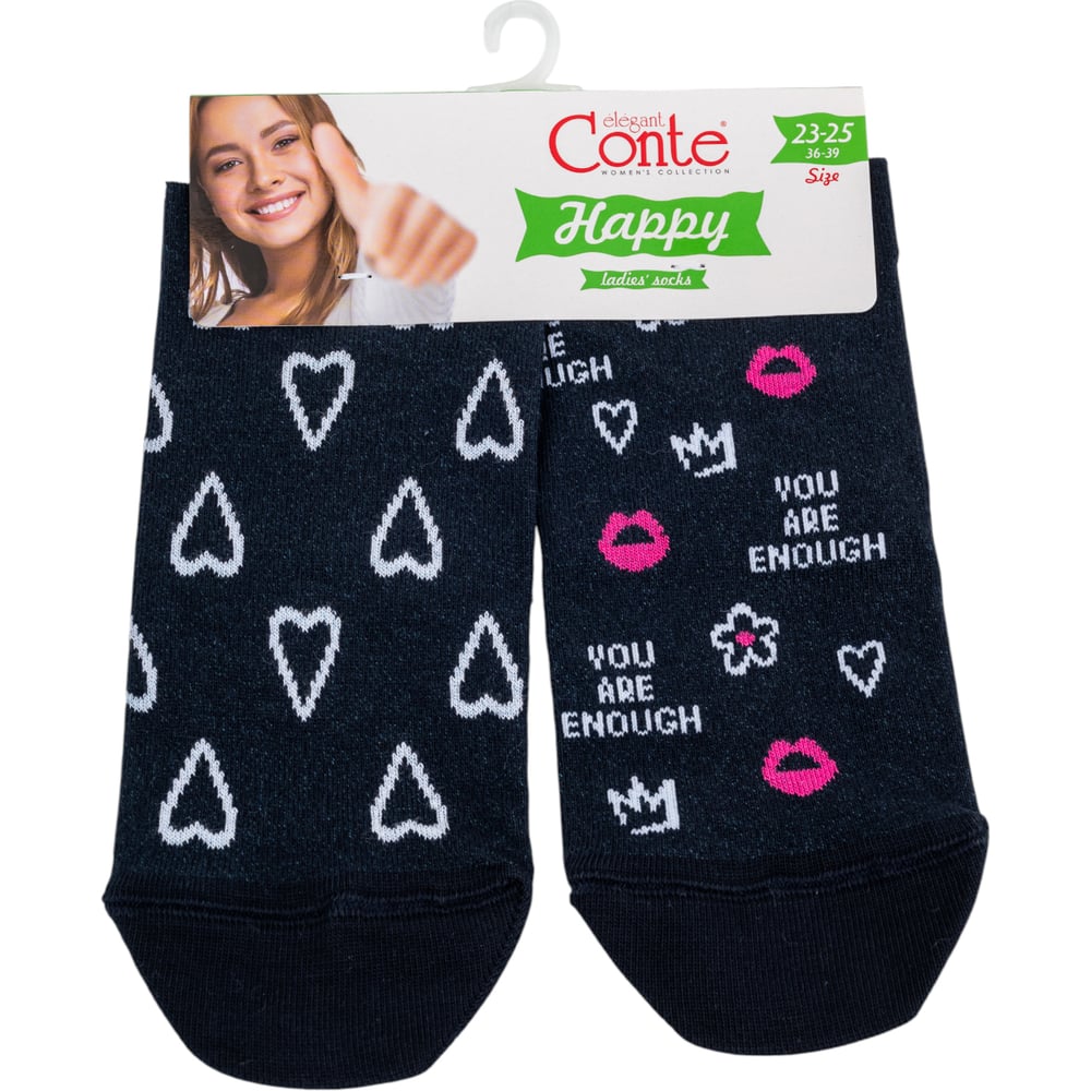 Изображение товара Женские хлопковые носки Conte elegant happy 18с-227сп, р.23-25, темно-синие