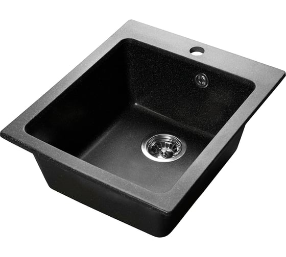 Изображение товара Мойка SANTREK AQUA BOXY SA-B505 1 чаша 427х505 мм, черный-308, без сифона 313773