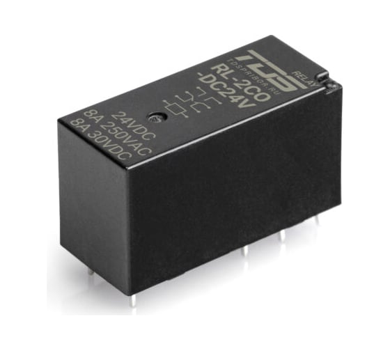 Изображение товара Катушка TDS RL-2CO-DC24V-8 24В, ток коммутации 8А, 2 перекидных контакта 10 шт TDS29394