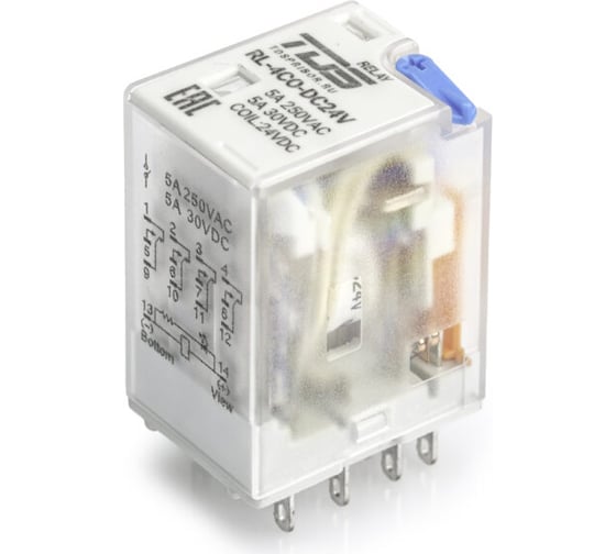 Изображение товара Катушка TDS Rl-4co-dc24v-5 24в, ток коммутации 5а, 4 перекидных контакта 10 шт 53285 TDS53285