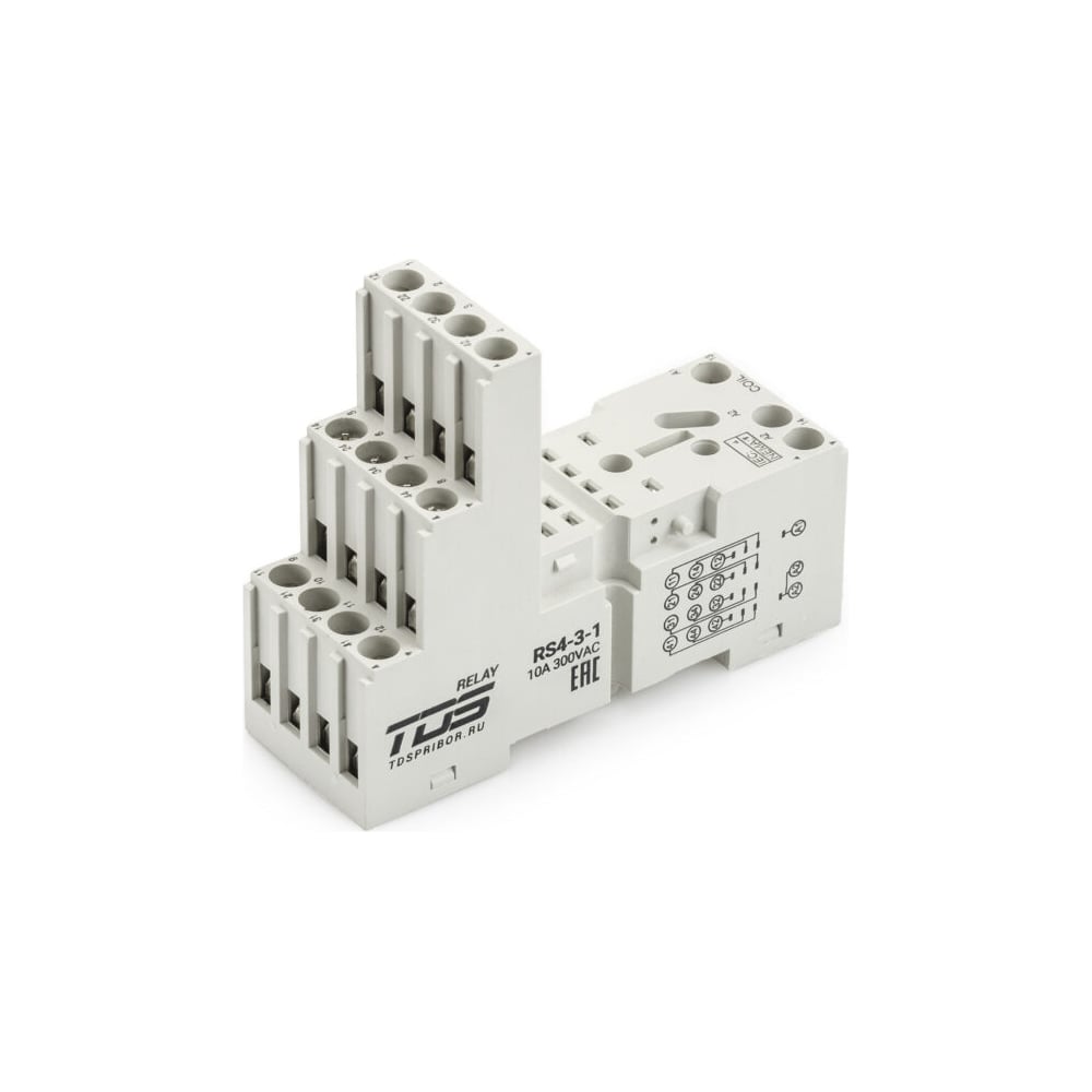 Изображение товара Колодка для реле TDS RS4-3-1 серии RL-4 8-выходов 300 В