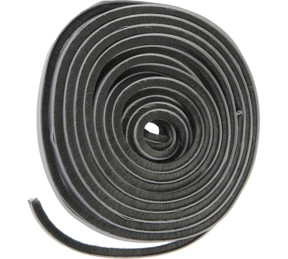 Изображение товара Щеточный уплотнитель ТУНДРА самоклеящийся, 7x6 мм, серый, 10 м 9103458