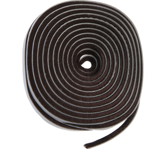 Изображение товара Щеточный уплотнитель ТУНДРА самоклеящийся, 7x6 мм, коричневый, 10 м 9103457