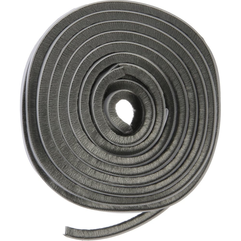 Изображение товара Щеточный уплотнитель ТУНДРА самоклеящийся 7x8 мм серый 10 м