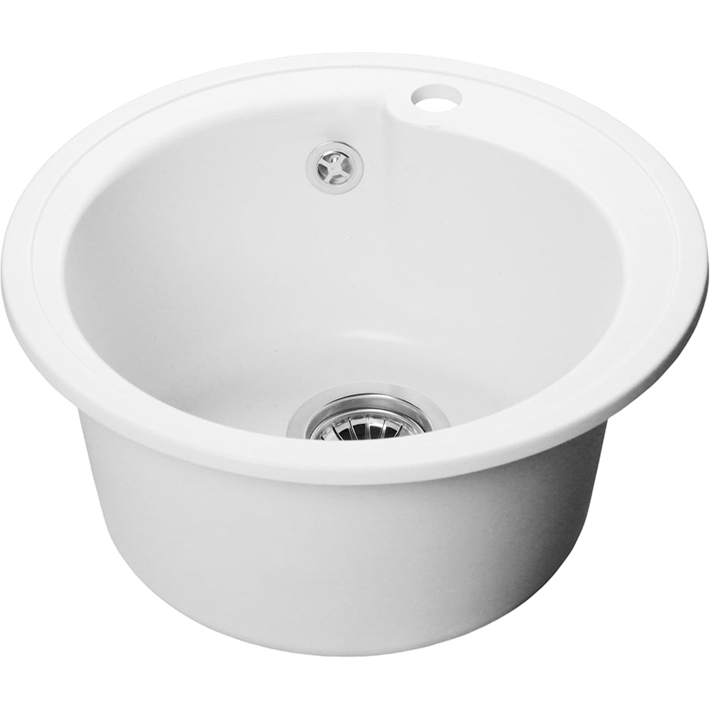 Изображение товара Круглая мойка SANTREK AQUA ROUND SA-R450, иней, без сифона