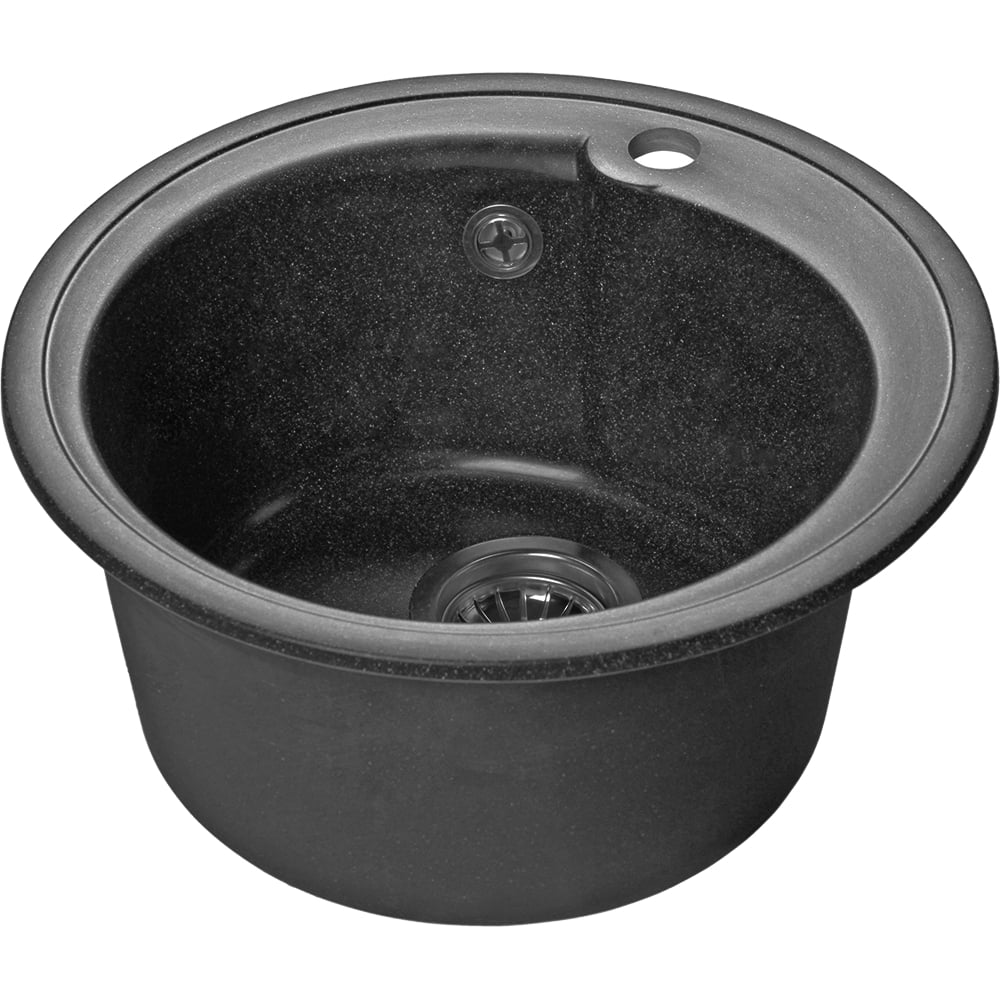 Изображение товара Круглая кухонная мойка SANTREK AQUA ROUND SA-R450 из искусственного мрамора графитовая