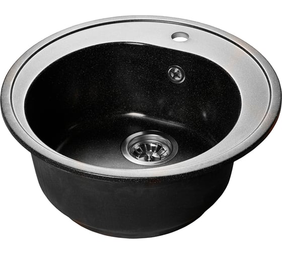 Изображение товара Мойка SANTREK AQUA ROUND SA-R510 D=510 мм, круглая, черный-308, без сифона 313559