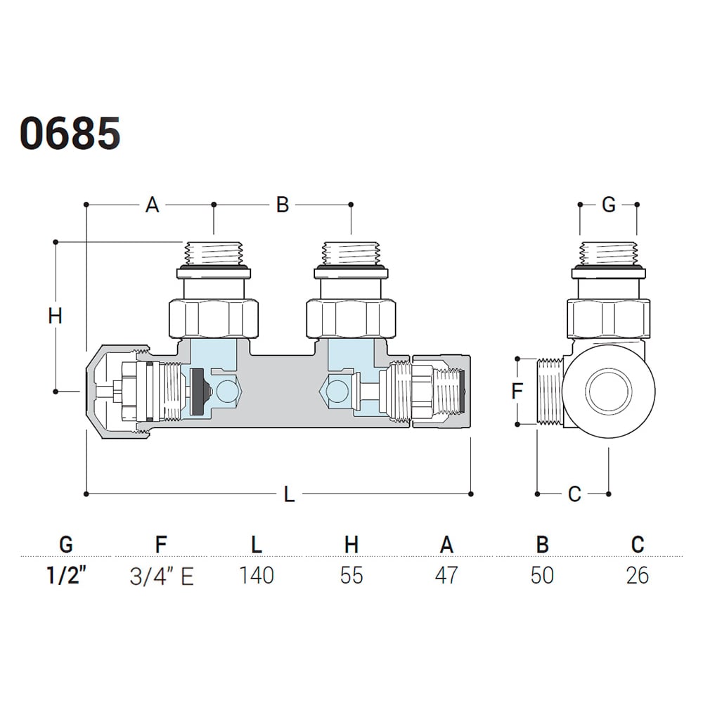 Изображение товара Узел нижнего подключения SR Rubinetterie угловой 1/2"х3/4"е никель матовый левый
