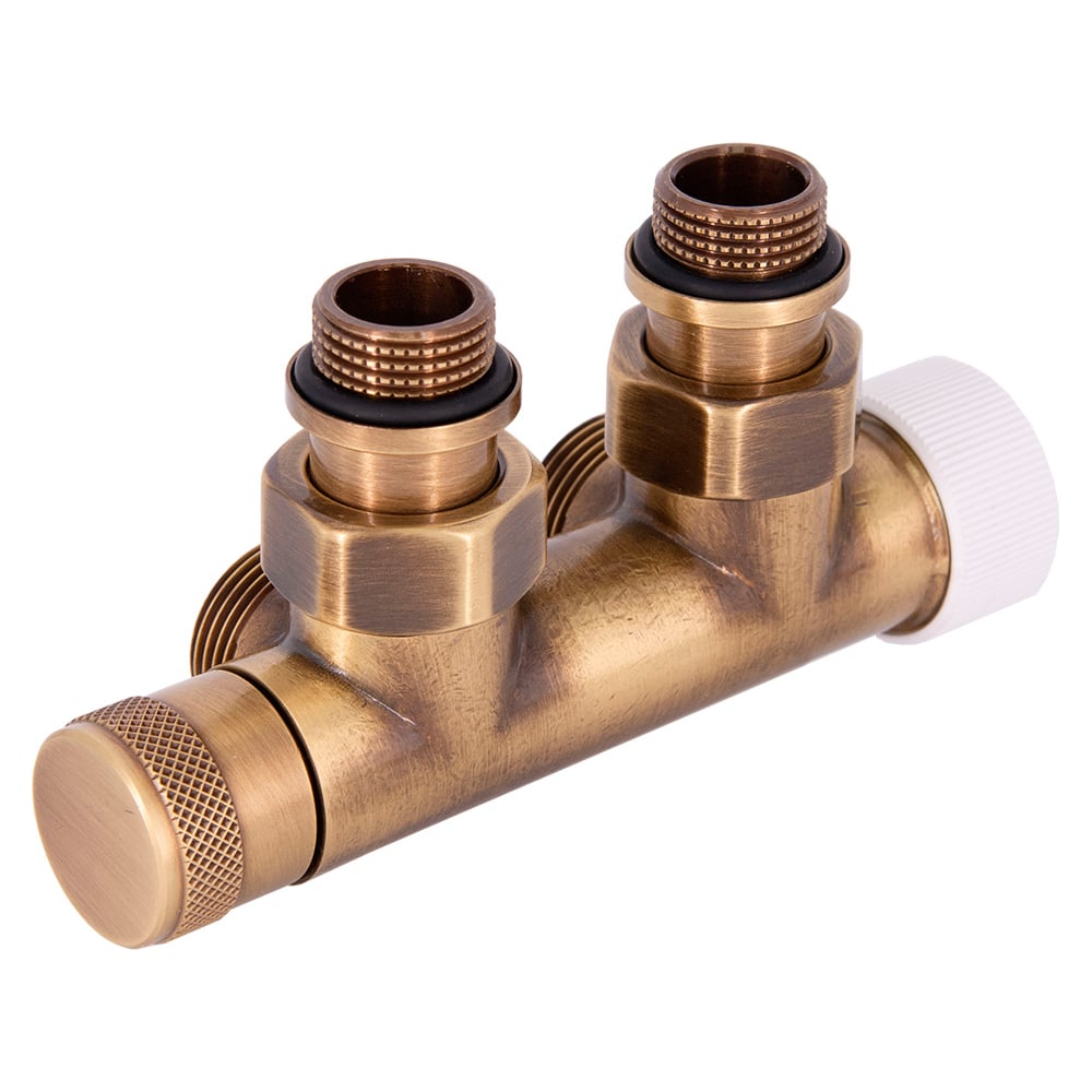 Изображение товара Угловой узел подключения SR Rubinetterie 1/2х3/4 бронза правый