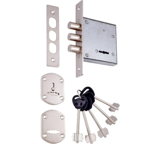 Изображение товара Врезной замок под сувальдный ключ VETTORE vеttore 1082 cp длинный ключ, хром 20518