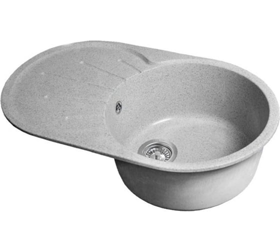 Изображение товара Мойка SANTREK AQUA ROUND SA-R750L чаша + крыло 750х460 мм, серый-310, без сифона 314505