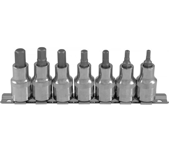 Изображение товара Набор насадок торцевых с 6-гранными вставками-битами (1/2"DR, H4-H10, 7 шт.) Ombra 912207