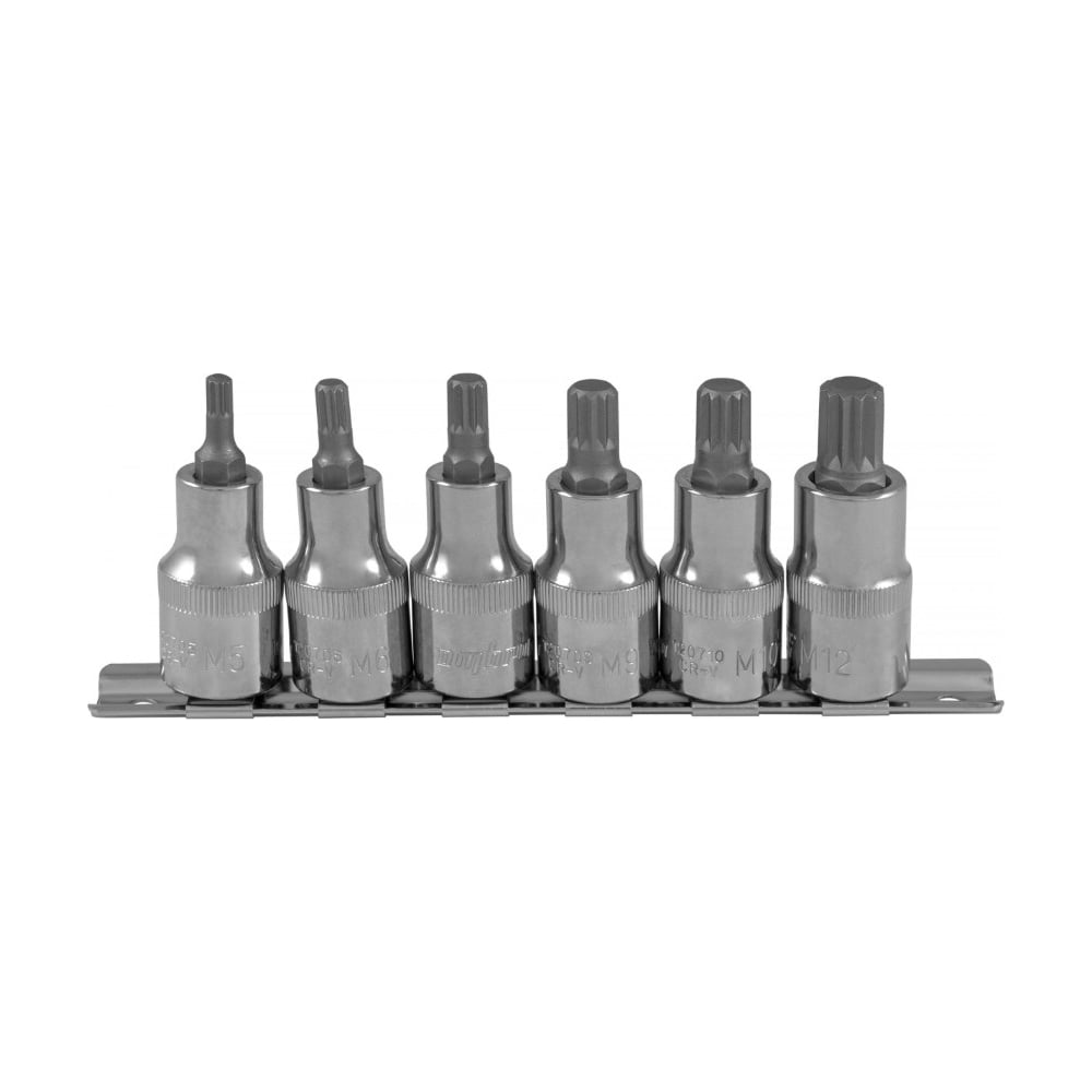 Изображение товара Набор насадок торцевых с вставками-битами SPLINE (1/2"DR, M5-M12, 6 шт.) Ombra 912706
