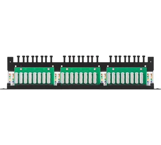 Изображение товара Панель NIKOMAX 19, 0.5U, 24 порта, Кат. 5е, черная NMC-RP24UD2-HU-BK