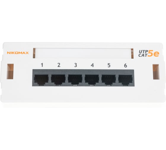 Изображение товара Настенная панель NIKOMAX 6 портов, светло-серая NMC-WP06UD2-GY