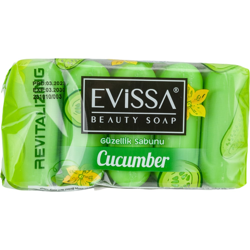 Туалетное мыло EVISSА мыло дуру 1 1 4 шт 80 г зеленый чай экопак