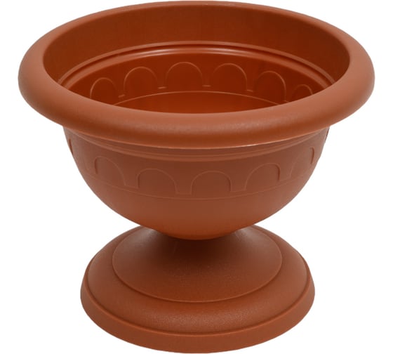 Изображение товара Низкий вазон Martika Колывань 0.6 л, диаметр 14 см, терракотовый С142Т
