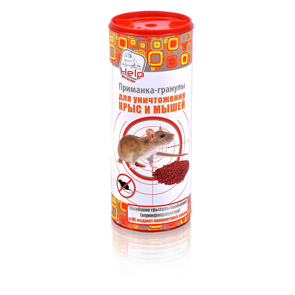 фото Приманка-гранулы для уничтожения крыс и мышей в тубе 200 г help 80280