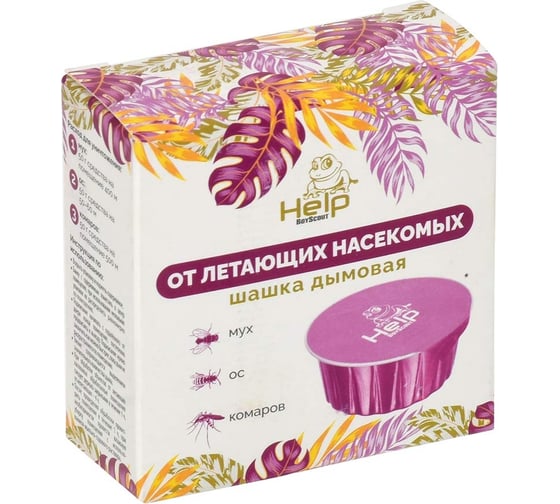 Изображение товара Инсектицидная дымовая шашка от КОМАРОВ, МУХ и ОС HELP 50 г 80233
