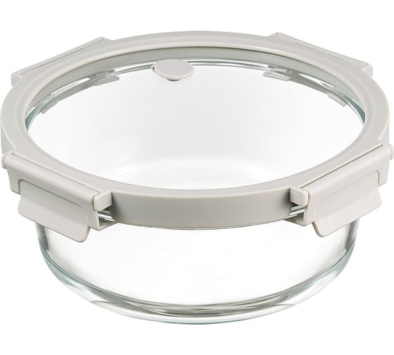 Изображение товара Контейнер с крышкой для запекания и хранения Smart Solutions круглый, 1,3 л, светло-серый SFE-SS-CN-GLS-GR-1.3