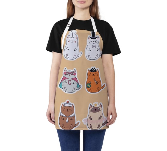 Изображение товара Кухонный фартук JOYARTY Коты герои, универсальный размер для женщин и мужчин ap_423850