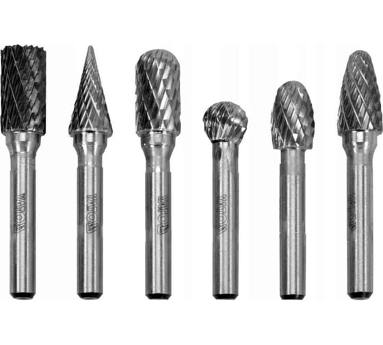 Изображение товара Набор шарошек (бор-фрез) 6 шт YATO YT-61729