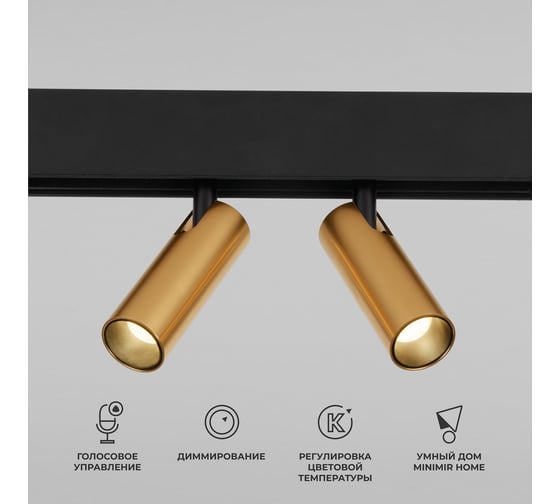 Изображение товара Умный трековый светильник Elektrostandard Slim magnetic 14w 2700-6500k dim dual 85056/01 латунь a063527