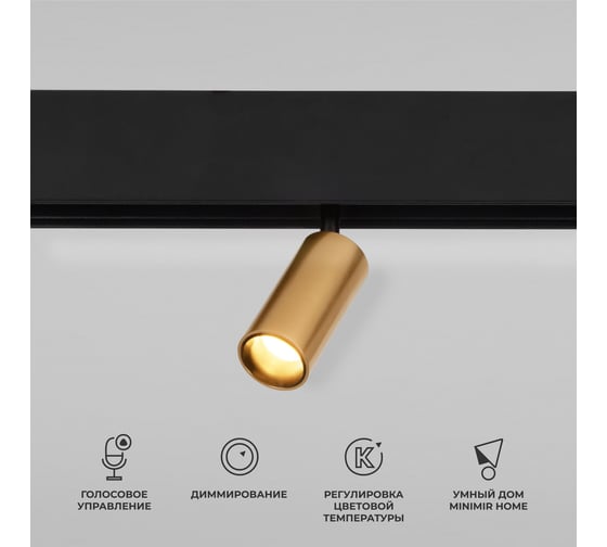 Изображение товара Умный трековый светильник Elektrostandard Slim magnetic 5w 2700-6500k dim cantors 85071/01 латунь a063531