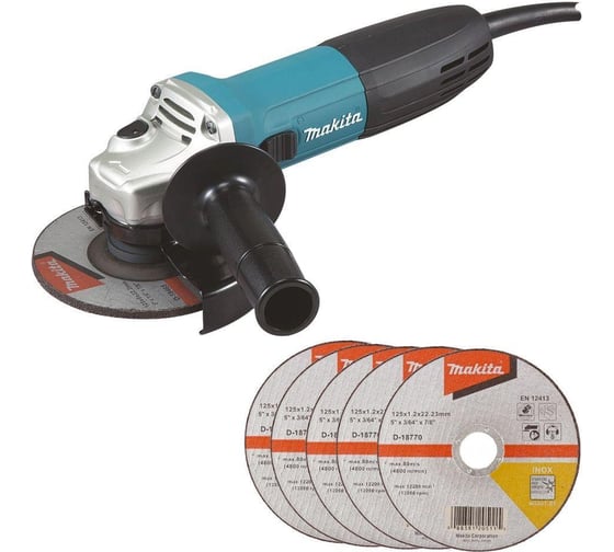 Изображение товара Угловая шлифовальная машина Makita ф125мм,720Вт,11000об\м, плавный пуск, антирестарт 1.4кг,кор. GA5030RX9