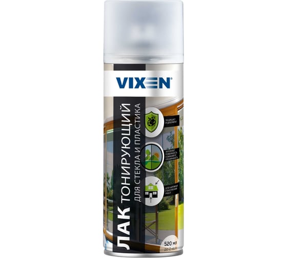 Изображение товара Тонирующий лак для стекла и пластика Vixen черный, аэрозоль VX24010