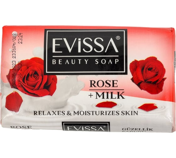 Изображение товара  Туалетное мыло в картонной упаковке EVISSА Роза+Молоко 125 гр.М2915