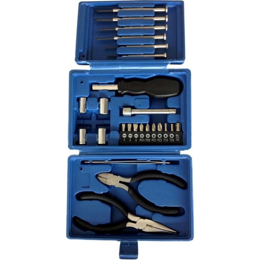 Набор инструментов 26 предметов (164x49x107 мм, синий) stinger w0414