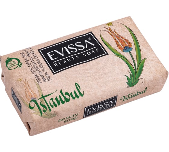 Изображение товара   Парфюмированное туалетное мыло EVISSА с французскими отдушками в крафтовой  бумаге, 140 гр, Стамбул М1765