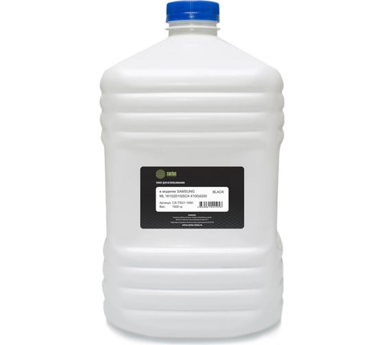 Изображение товара Тонер Cactus CS-TSG1-1000 черный, флакон 1000 г, для принтеров Samsung ML1610/SCX4100/4200,RicohAficio SP100-SP4500 893885