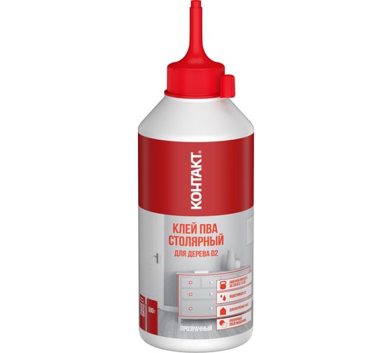 Изображение товара Столярный клей ПВА для дерева Контакт D2 500 г 25260