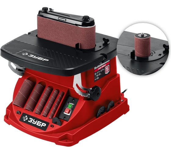 Изображение товара Осцилляционный шпиндельно-ленточный шлифовальный станок ЗУБР 650 вт СШО-650Л