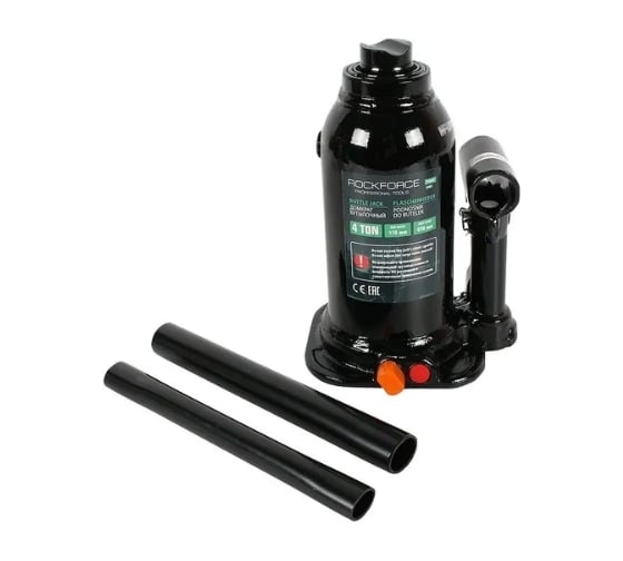 Изображение товара Гидравлический бутылочный домкрат Rockforce с двумя штоками и клапаном 4т RF-TF0402EURO