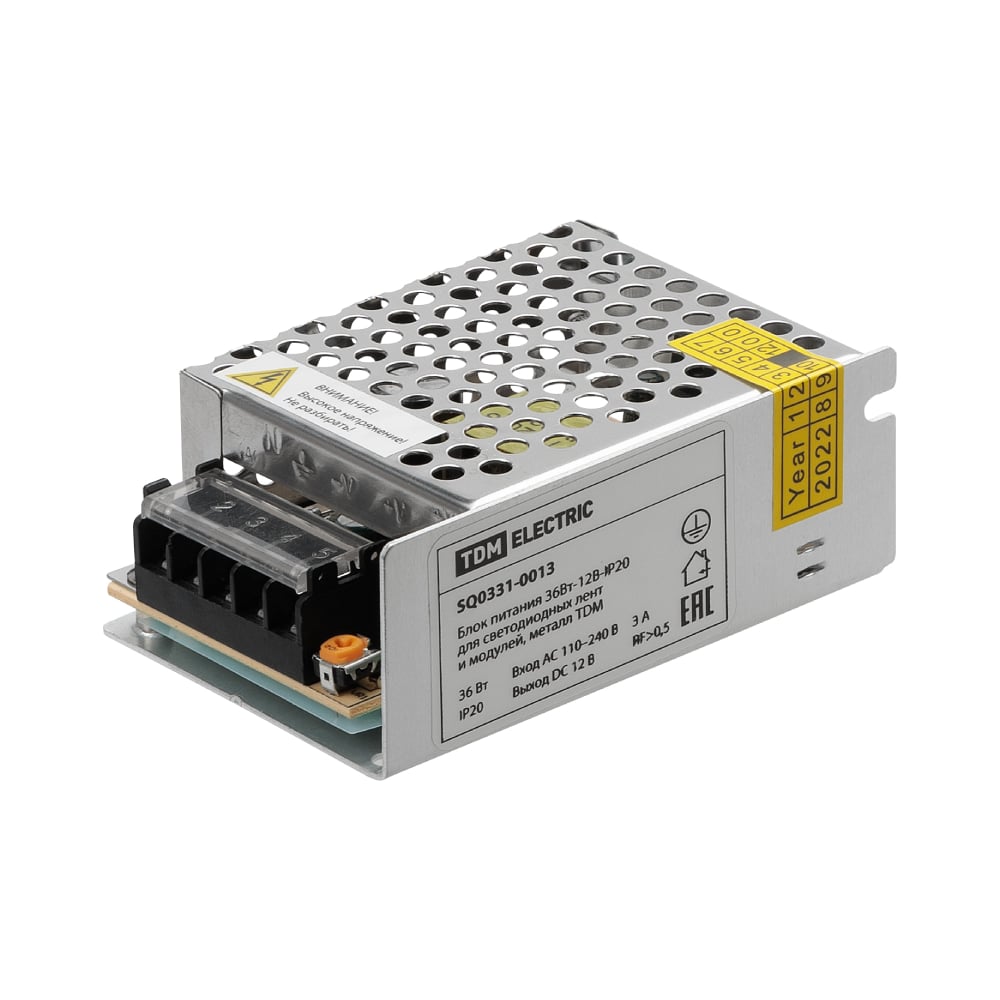 Изображение товара Блок питания TDM 12-30 для светодиодной ленты 12В, 30Вт