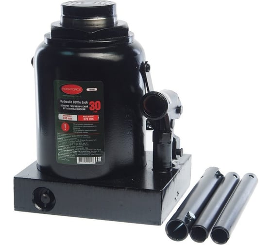 Изображение товара Гидравлический бутылочный низкопрофильный домкрат ROCKFORCE 30 т RF-T93007/DS/PROFI(51809)