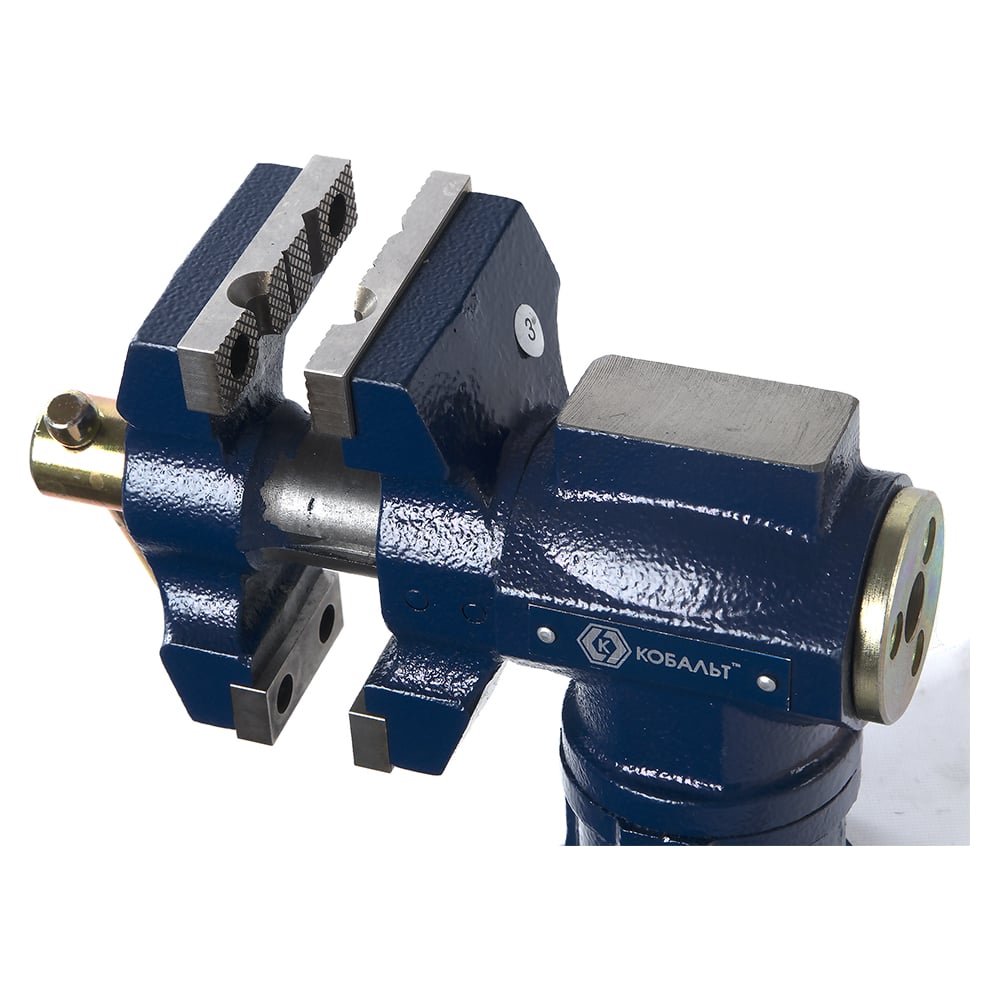 Изображение товара Слесарные поворотные настольные тиски КОБАЛЬТ 910-010, чугунные, 63 мм