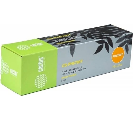 Изображение товара Лазерный картридж Cactus CS-PH6700Y 106R01525 желтый, 12000 страниц, для Xerox Phaser 6700 982012