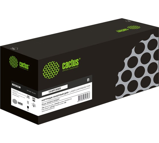 Изображение товара Лазерный картридж Cactus CS-MPC305EB 842079 черный, 12000 страниц, для Ricoh Aficio MPC305SP/C305SPF 1796635