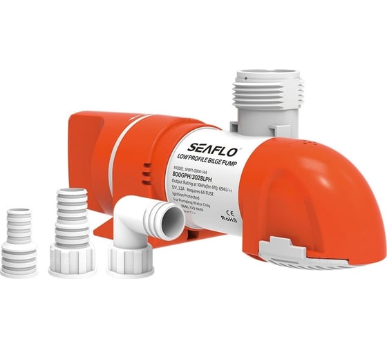 Изображение товара Водооткачивающая автоматическая трюмная помпа SeaFlo 800 галлон/час, патрубок 19/25/29 мм, 12V SFBP1-G800-14A