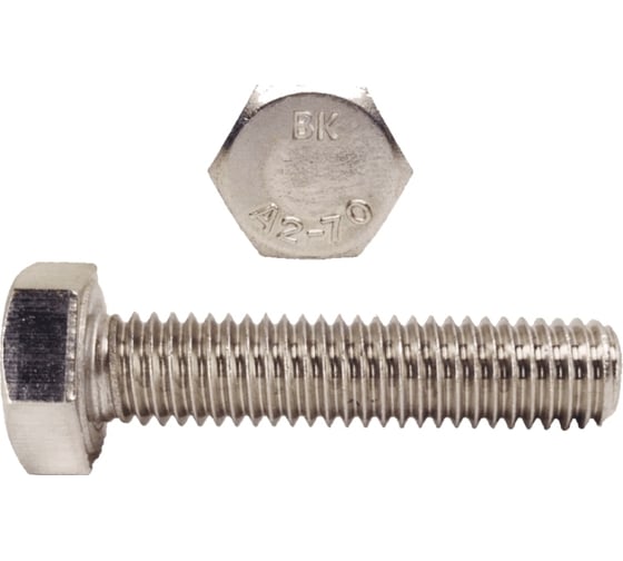 Изображение товара Болт с шестигранной головкой ВИРТУОЗ 12x35 мм, din 933, нержавеющая сталь а2, 2 шт. 46844