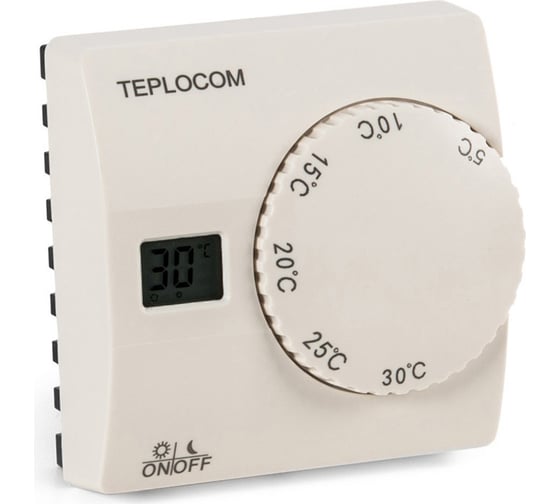 Изображение товара Проводной комнатный термостат TEPLOCOM Бастион TS-2AA/8A 911