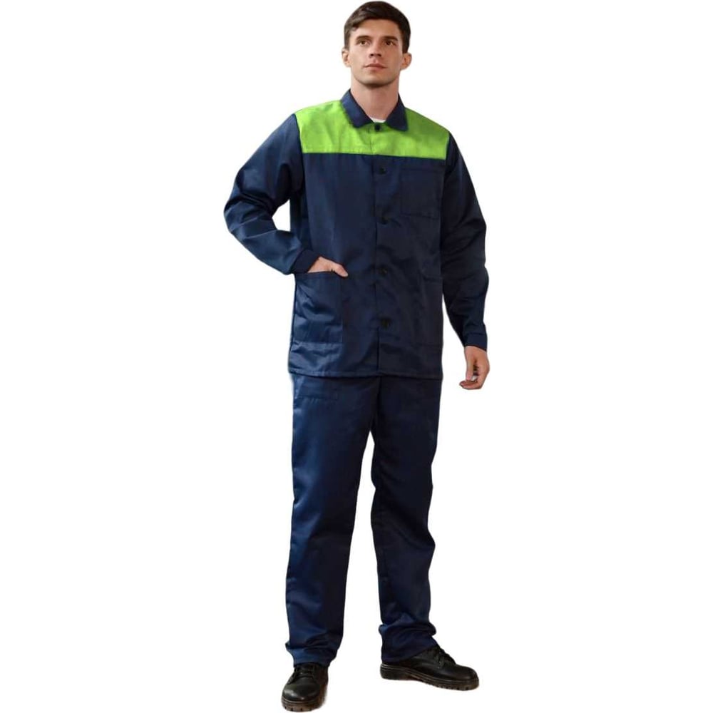 Изображение товара Мужской костюм-двойка ФАКЕЛ Аскет-1 темно-синий лимонный размер 56-58